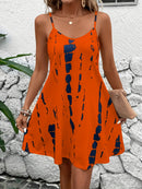 Vestido casual feminino com estampa tie-dye