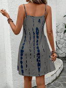 Vestido casual feminino com estampa tie-dye