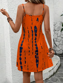 Vestido casual feminino com estampa tie-dye