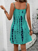 Vestido casual feminino com estampa tie-dye