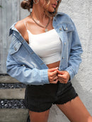 Jaqueta Jeans feminina Manga Comprida