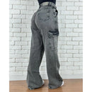 Calça Jeans Cargo Grafite feminina