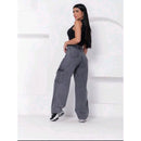 Calça Jeans Cargo Grafite feminina