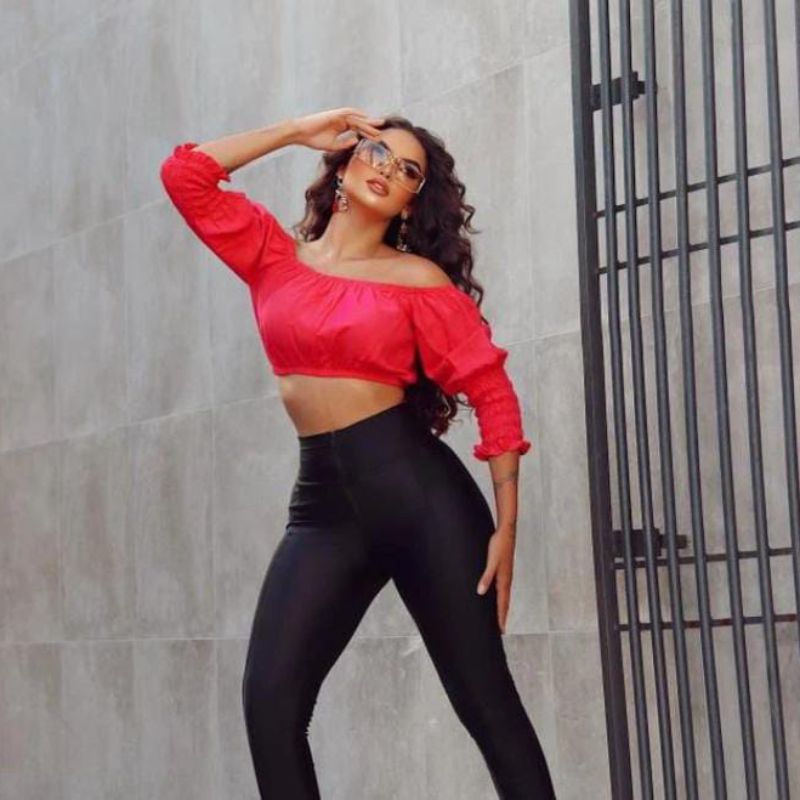 Blusa Cropped Feminino Ciganinha Ombro a Ombro