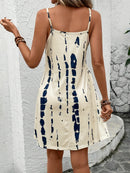 Vestido casual feminino com estampa tie-dye
